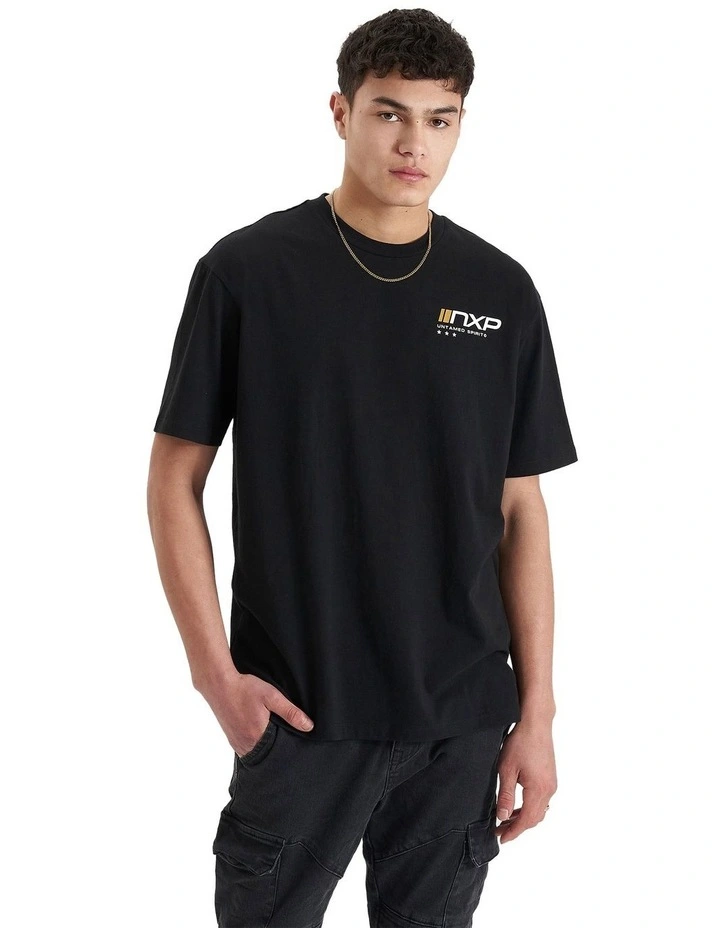Dynamic Heavy Box Fit Tee in Jet Black