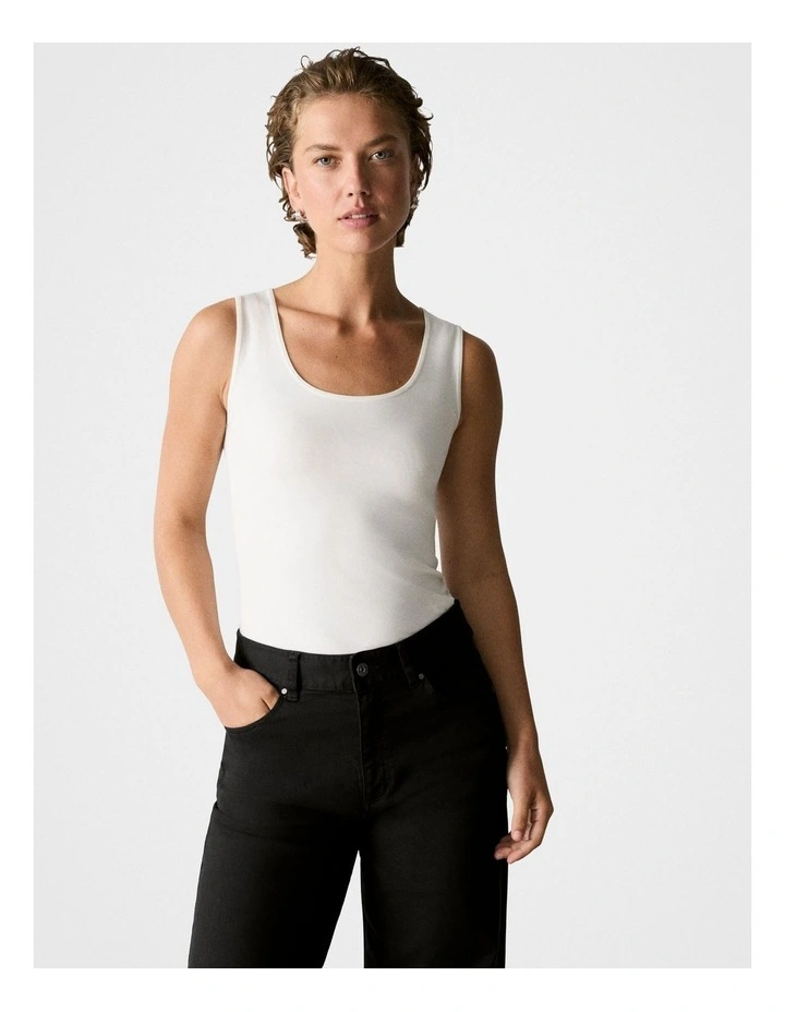 Organically Grown Cotton Tank in Marshmallow