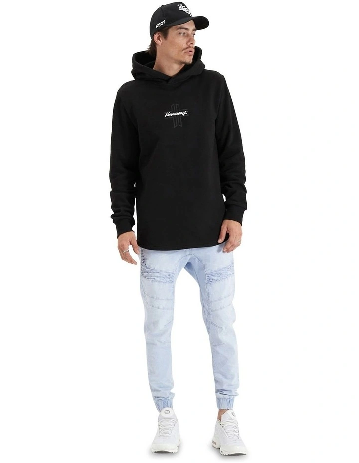 Zenth Heavy Hooded Dual Curved Sweater in Black