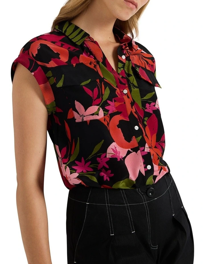 Don't Take It Citrus-ly Top in Black Multi