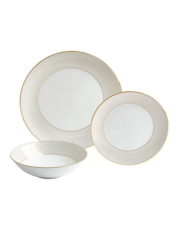 Gio 12 Piece Set in White/Gold