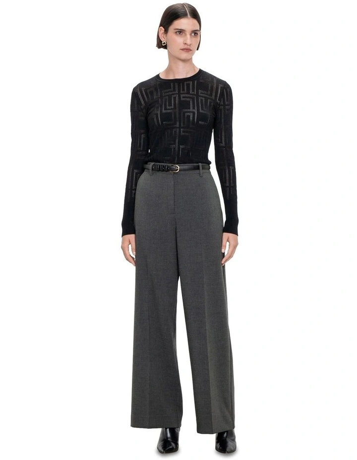 Stretch Twill Straight Leg Pant in Grey
