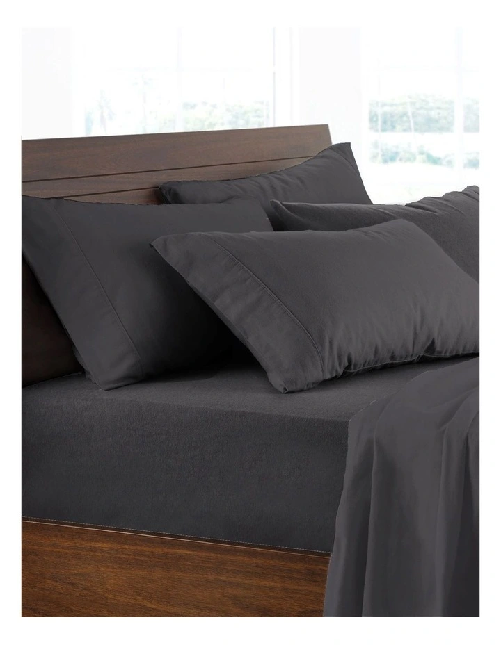 Flannelette Sheet Set in Charcoal