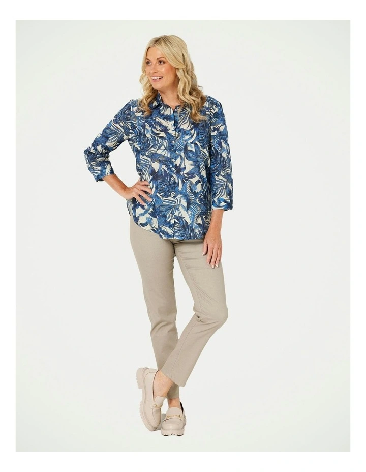Suzy Stretch Long Pull On Jeans in Beige