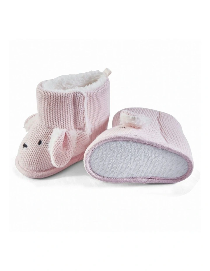 Knitted Bunny Boot in Pink