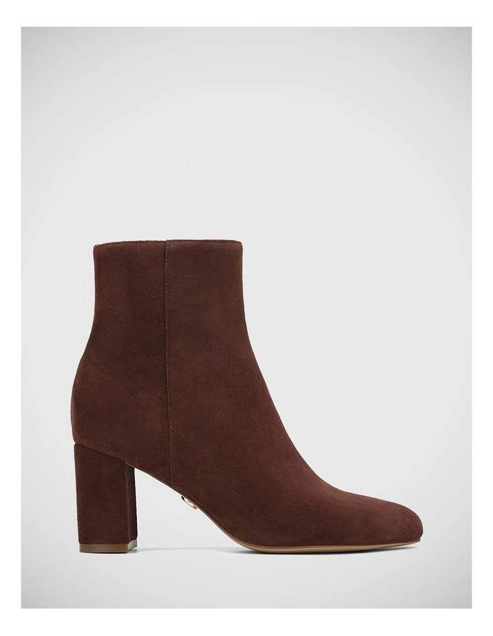 Kimberly Suede Leather Ankle Boot in Hickory