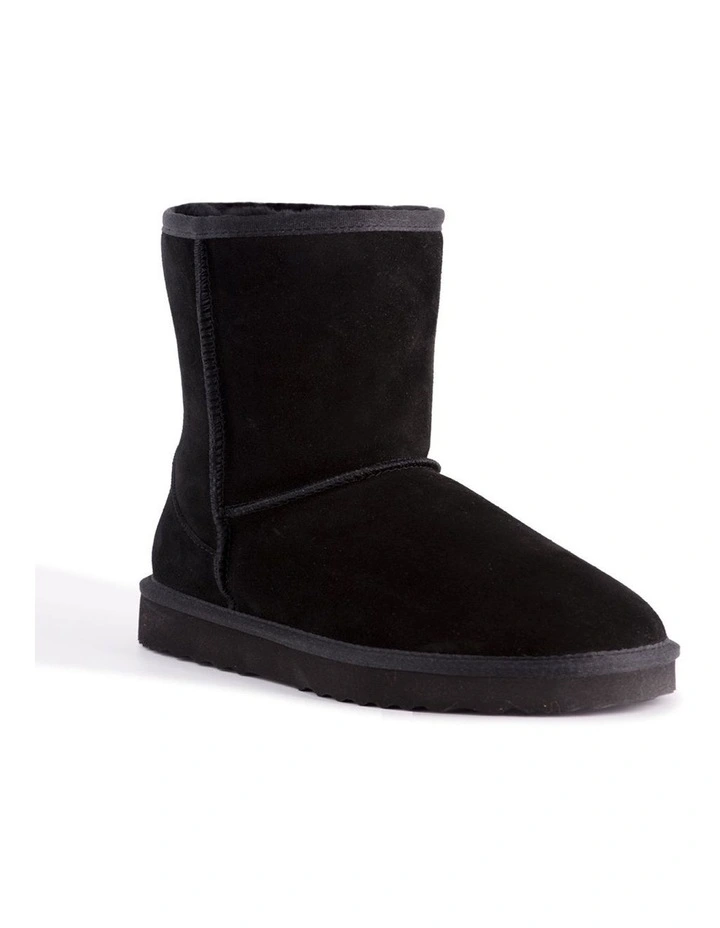 Women Mid Calf Sheepskin UGG Boot Black