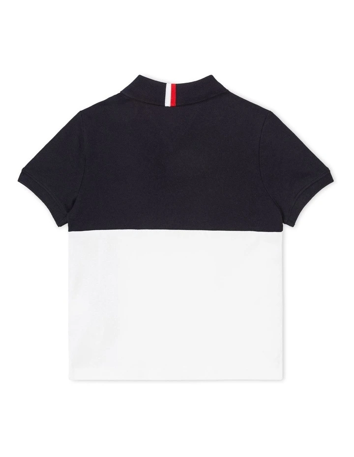 Boys 3-7 Corporate Colourblock Polo in White