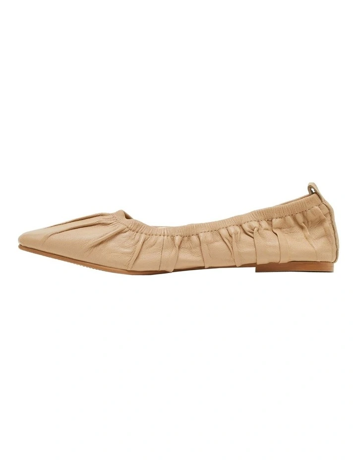 Sylvie Rouched Ballet Flat in Nude