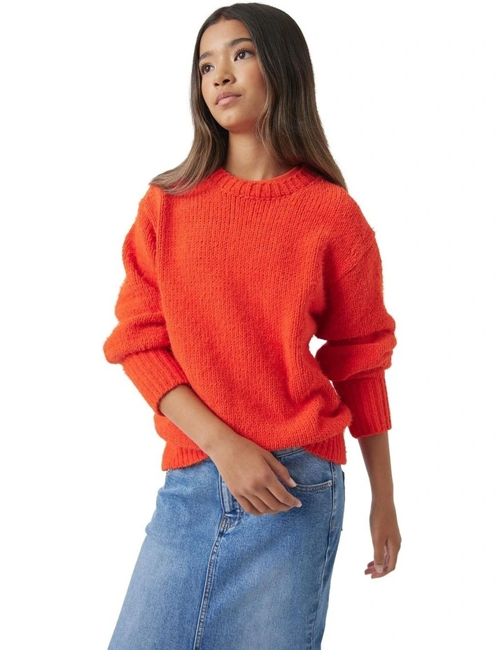 Kendra Boxy Knit Jumper in Orange
