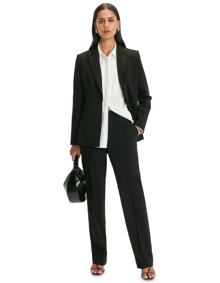 Stretch Suit Tailored Blazer in Black