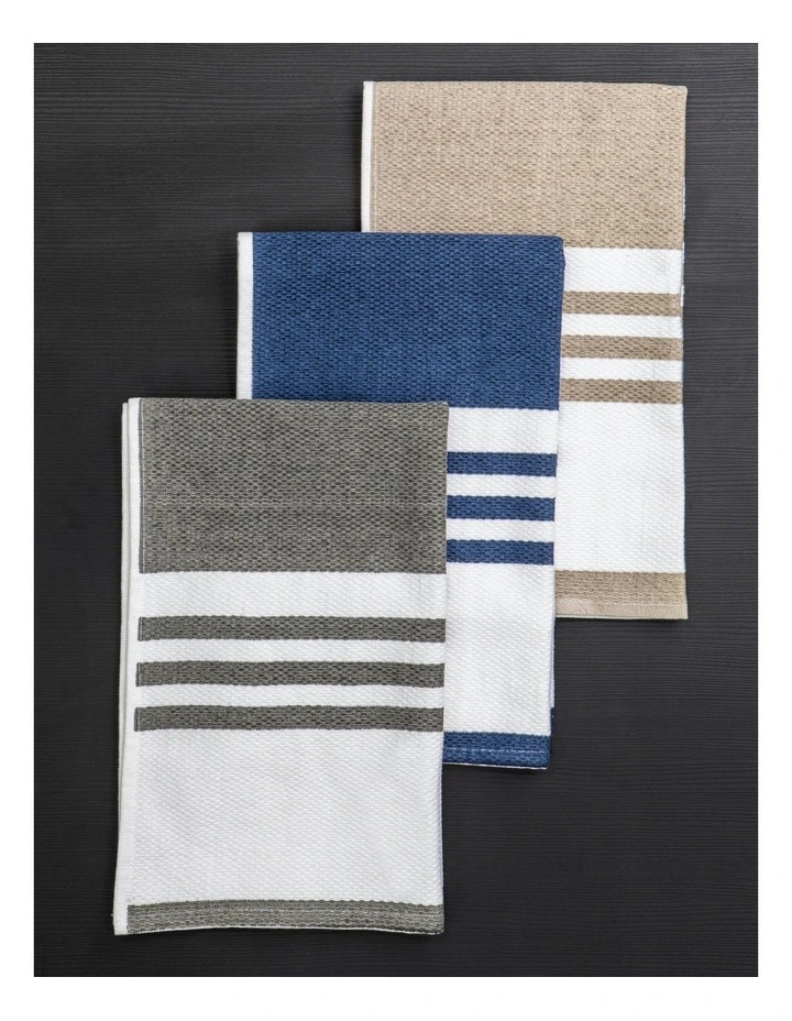 Lennox Terry Kitchen Towel 2 Pack in Stone