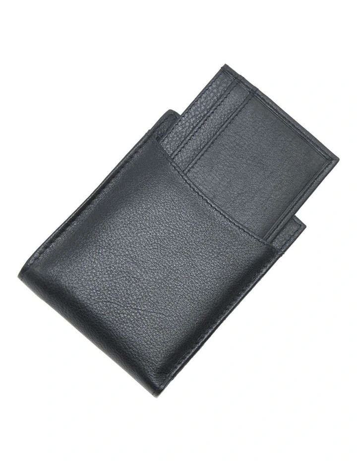 Novara 2 In 1 Leather Wallet in Black