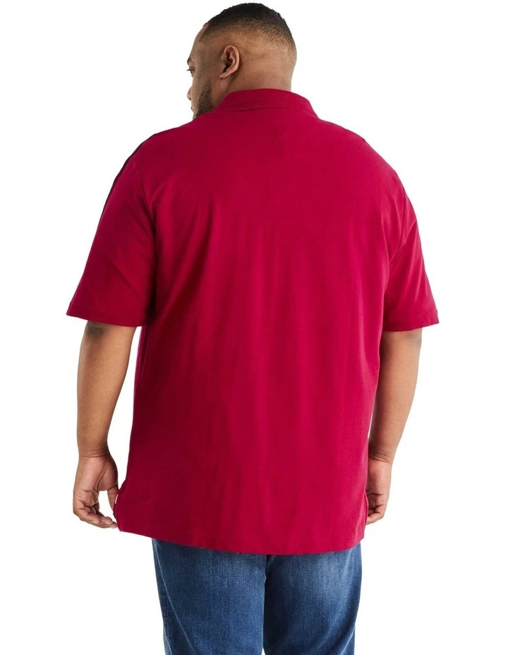 Big and Tall Global Stripe Monotype Polo Shirt in Red