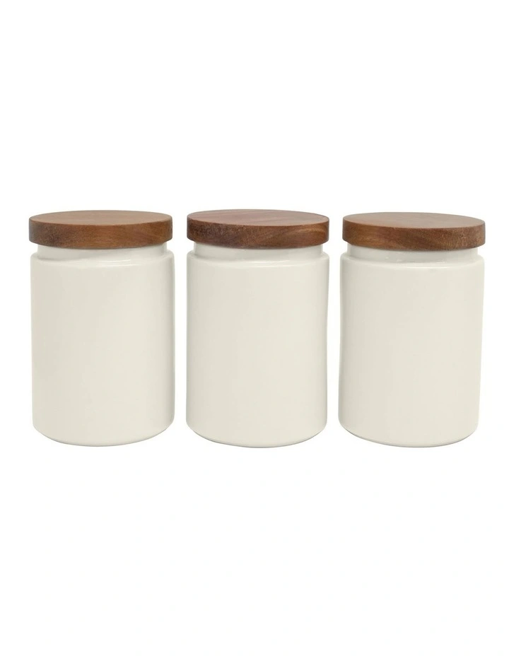 Industry Canister Set of 3 in Stone