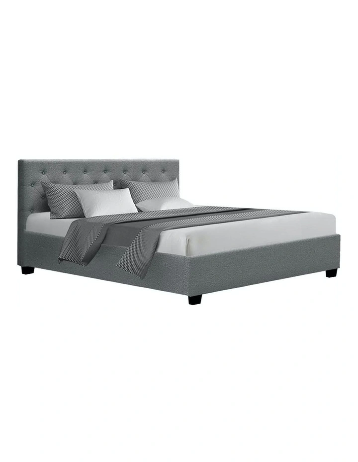 Vila Gas Lift Queen Bed Frame in Grey