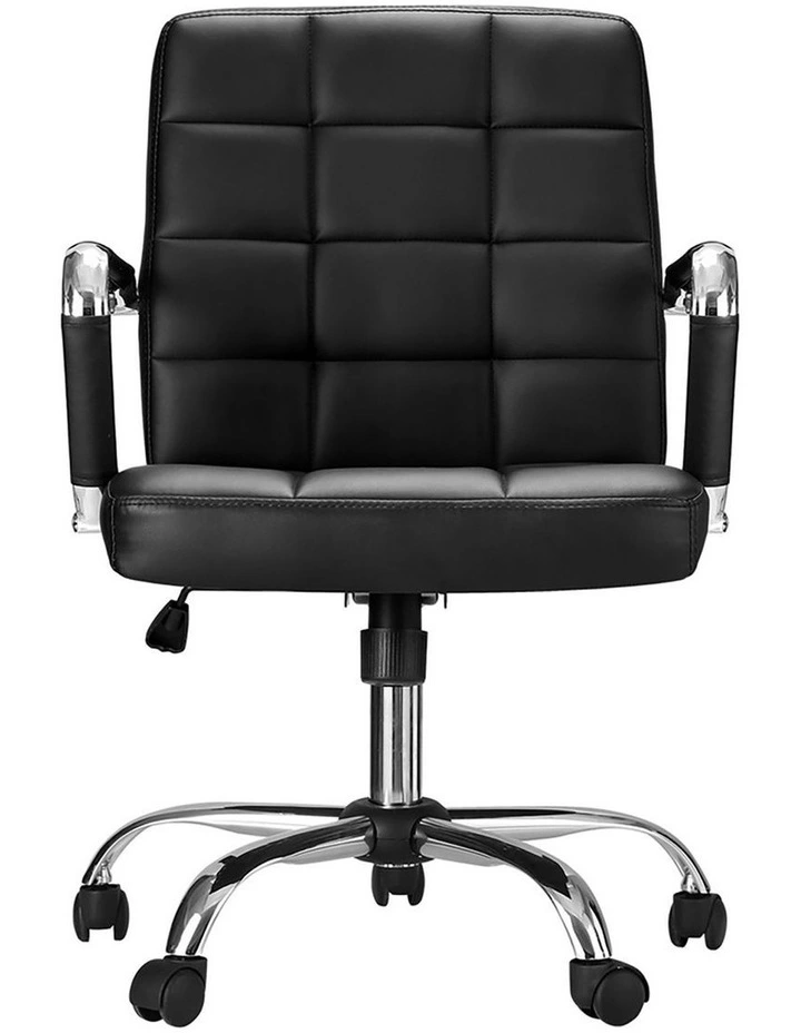 Office Chair PU Leather Mid Back in Black