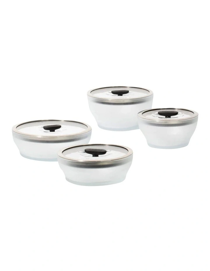 Covered 4 Piece Dish Set 16/18/20/22cm in Black Sesame