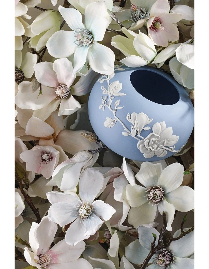 Magnolia Blossom Rose 13cm Jasper Bowl Pale Blue/White