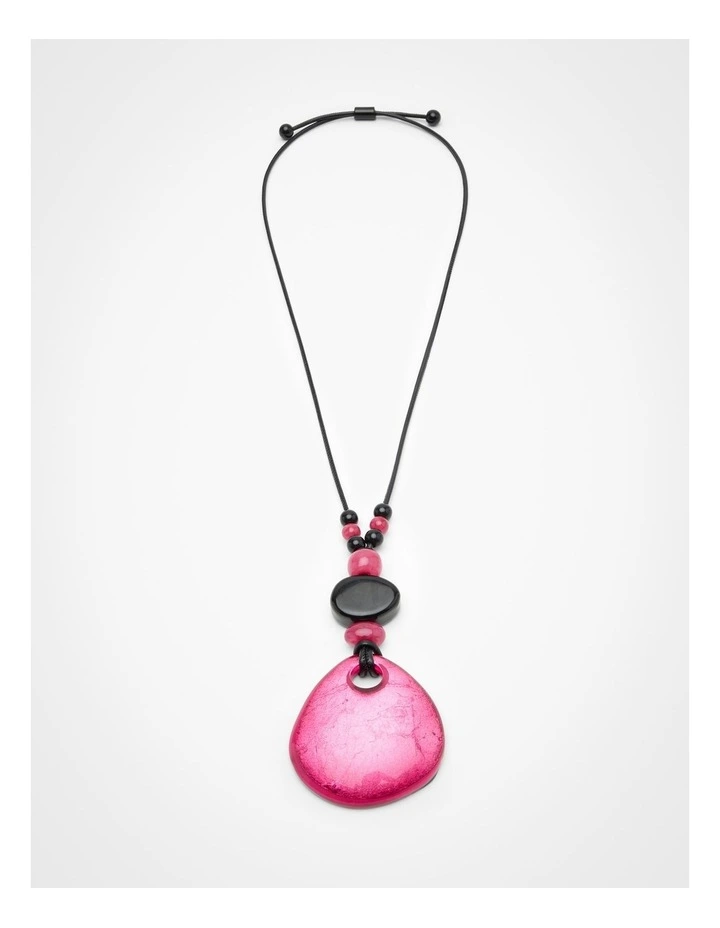 Resin Drop Necklace in Pink
