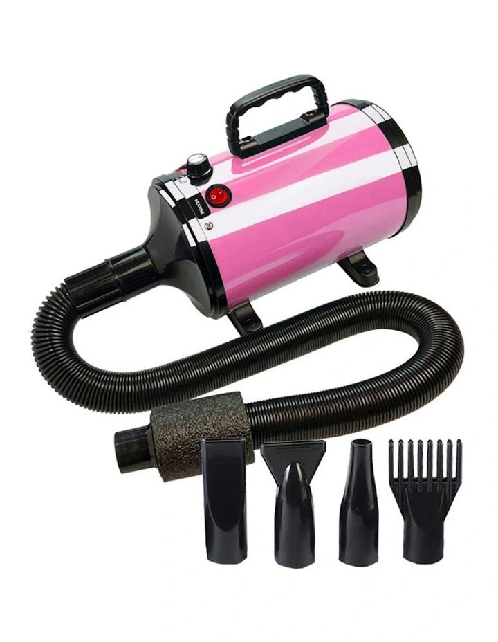 Pet Hair Dryer Advance Button Version Adjustable Wind Control in Pink