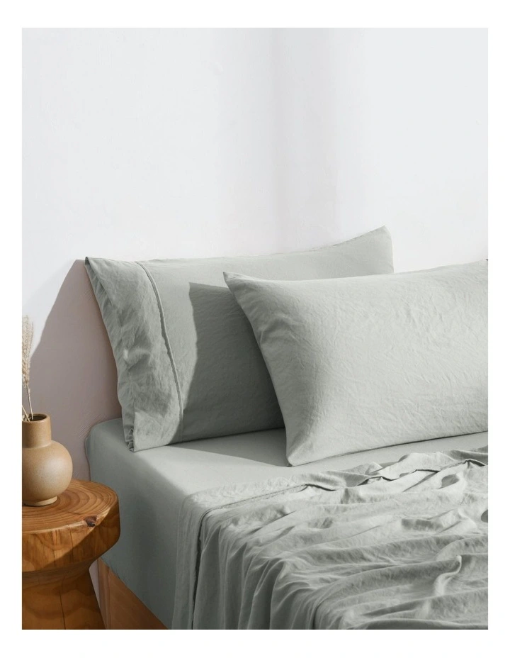 Superfine Washed Microfibre Standard Pillowcase Twin Pack in Dove Grey