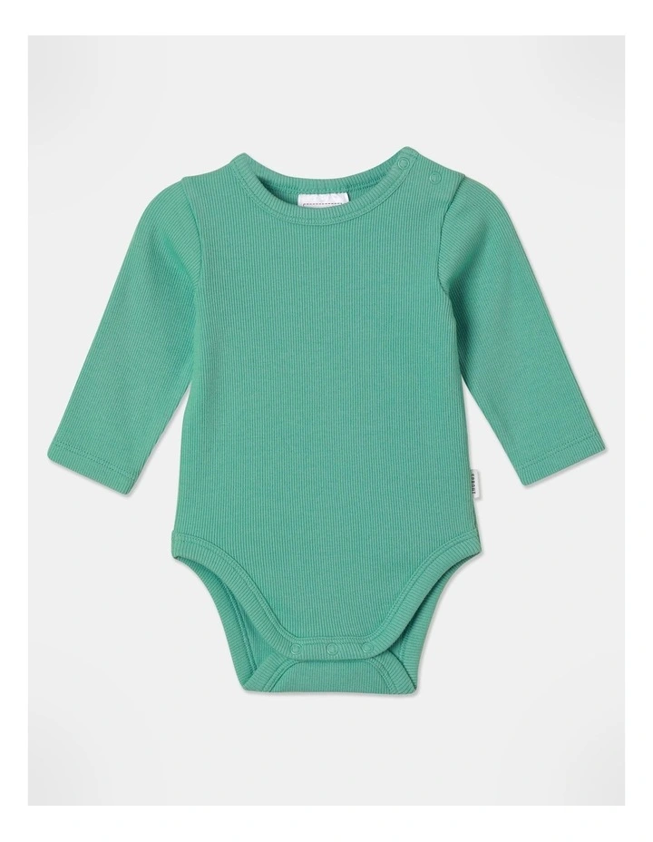 Essential Rib Bodysuit in Bright Green