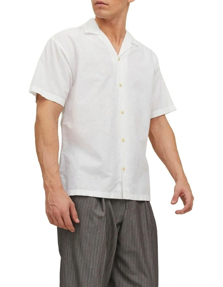 Summer Linen Resort Shirt in White