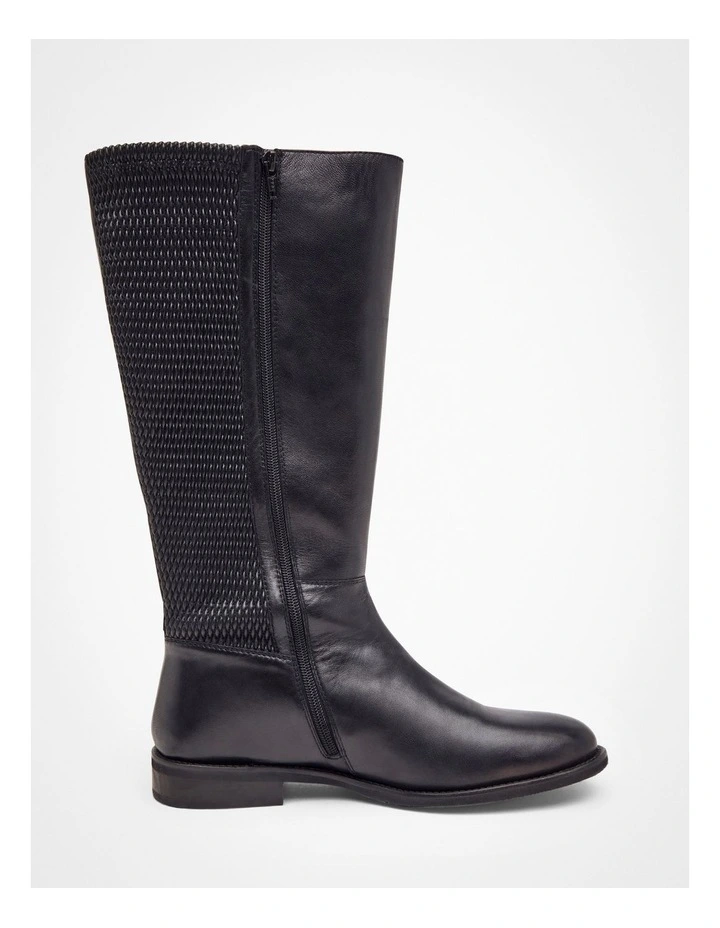 Leather Knee High Boot in Black
