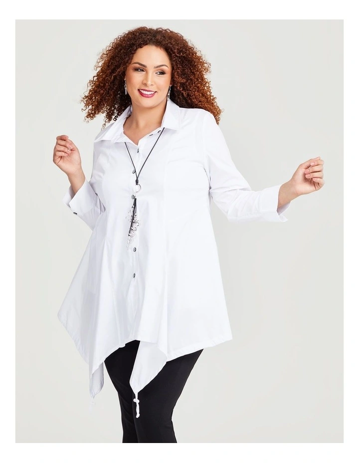 Cotton Poplin Lucille Shirt in White