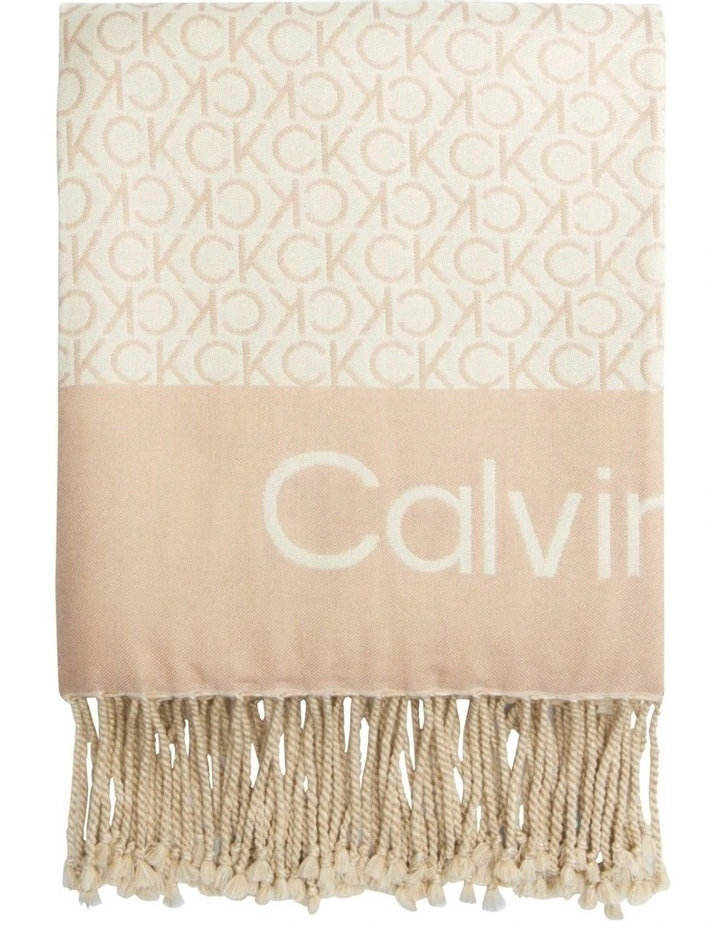 Fringes Monogram Scarf in Doeskin