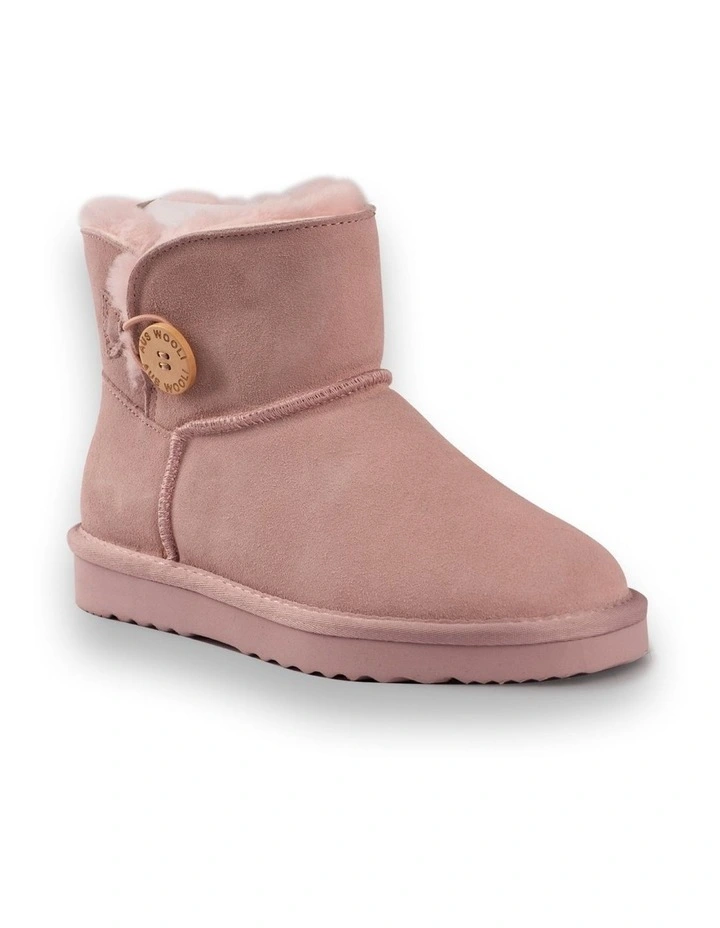 Women Short Sheepsk Button UGG Boot Pk