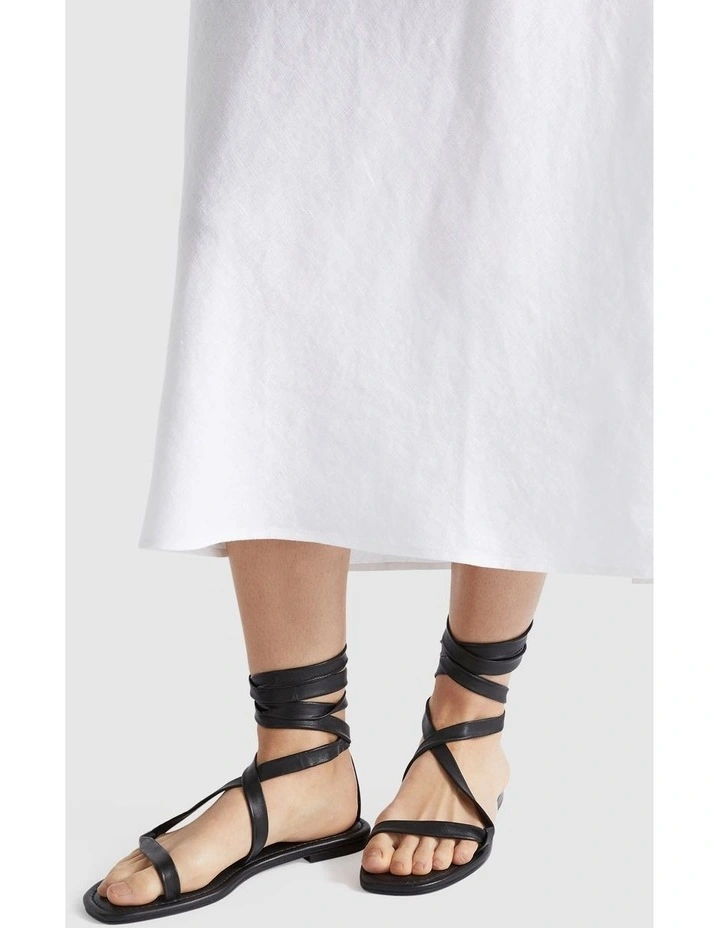 Nicole Leather Tie Up Sandal in Black