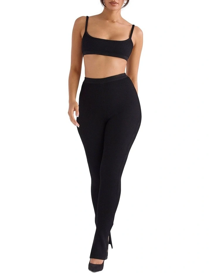 Mitzi Ribbed Knit Leggings in Black