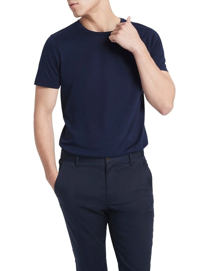 Brando Pima Cotton Tee in Navy