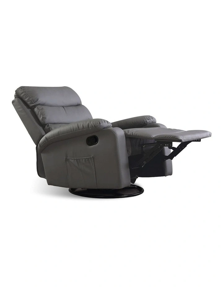 Massage Recliner Heated Lounge Sofa Armchair 360 Swivel in Grey