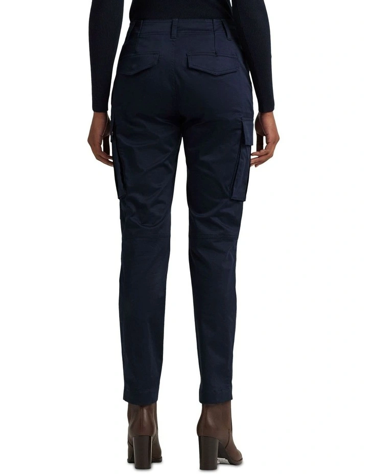 Cotton Sateen Cargo Pant in Blue