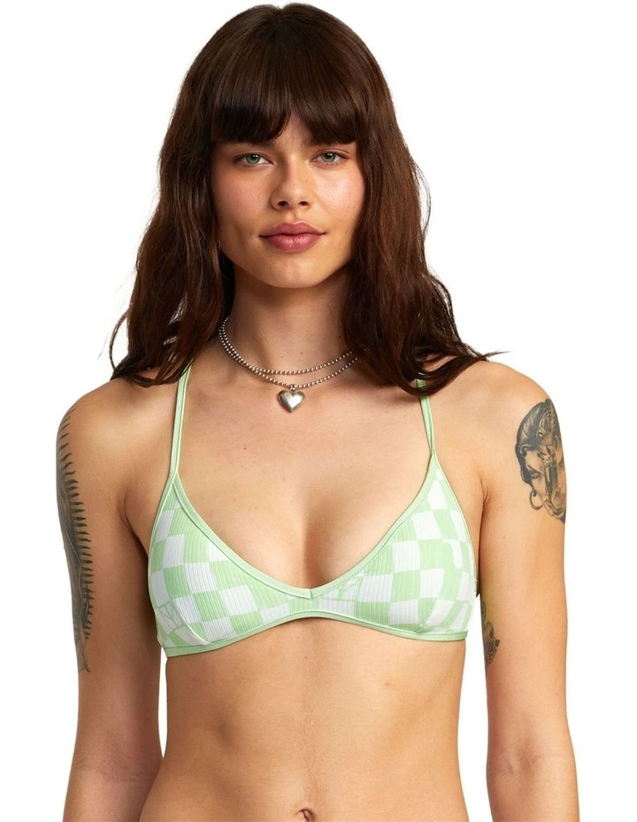 Peace Yang Triangle Crossback Bikini Top in Green