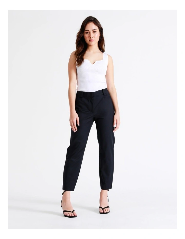 Organic Cotton Blend Sateen Pant in Midnight