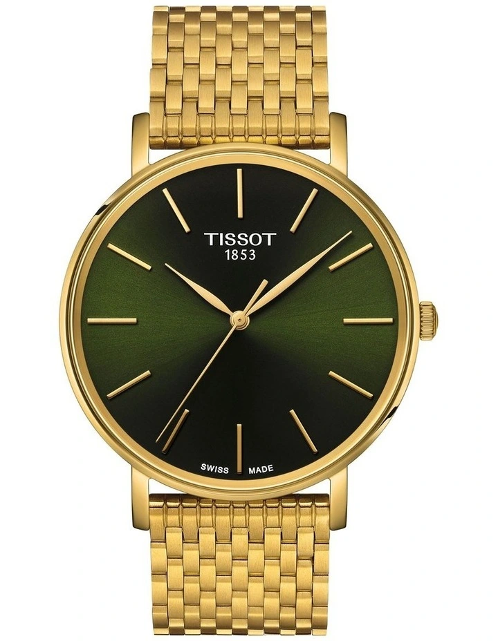 Everytime 40mm T1434103309100 Watch in Gold PVD/Green