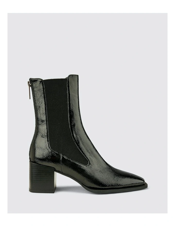 DNA Ankle Boot in Black Patent