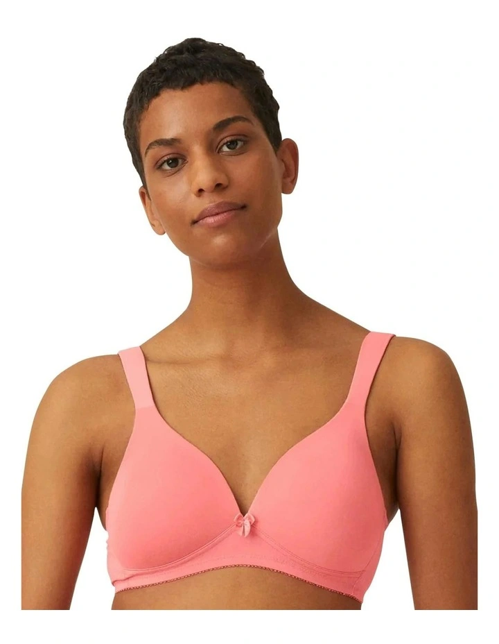 Padded Wirefree T-shirt Bra With Wide Straps in Raspberry Mousse