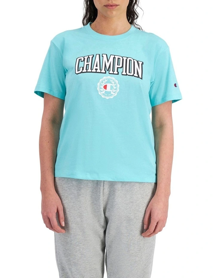 Graphic Tee in Isla Blue