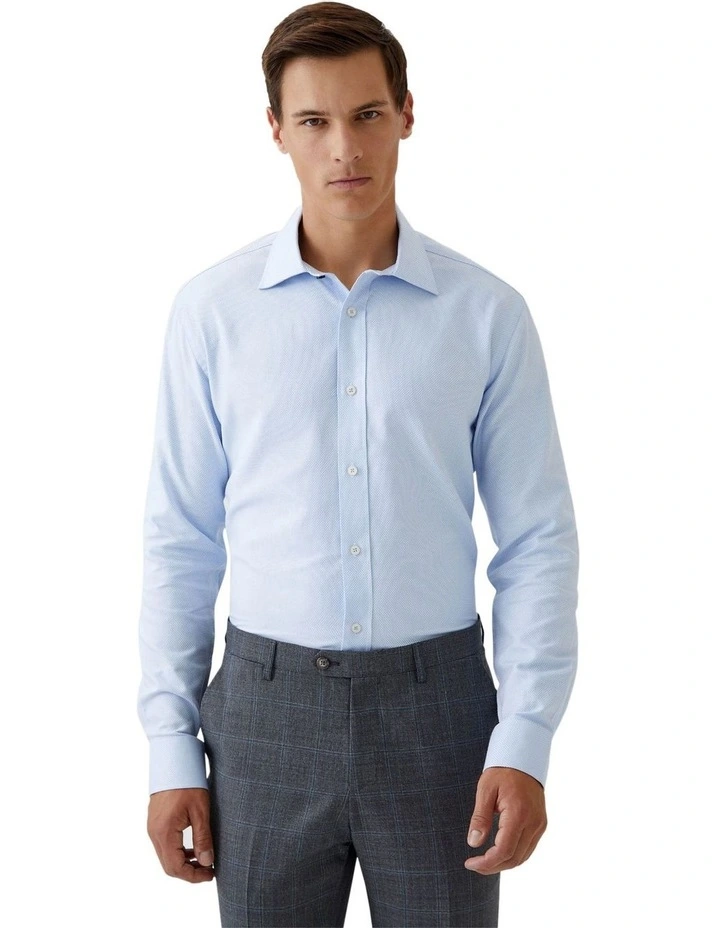 Islington Cotton Dobby Shirt in Sky
