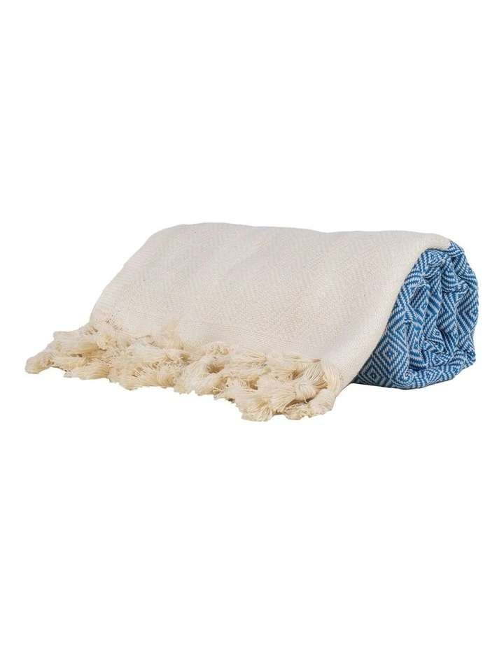 Turkish Towel in Pale Blue/White