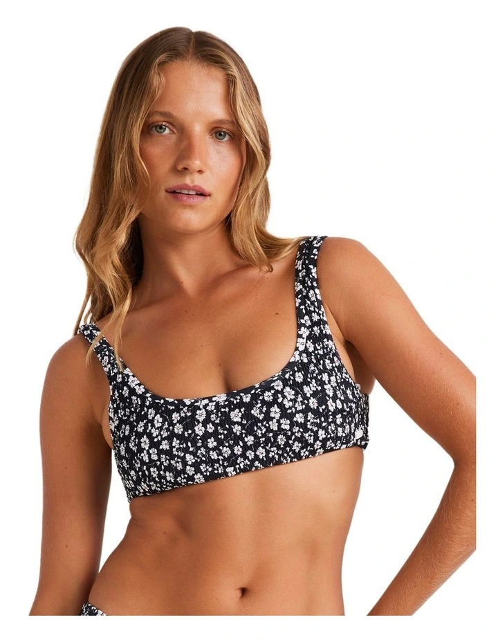Tropical Oasis Smock Bralette Bikini Top in Anthracite