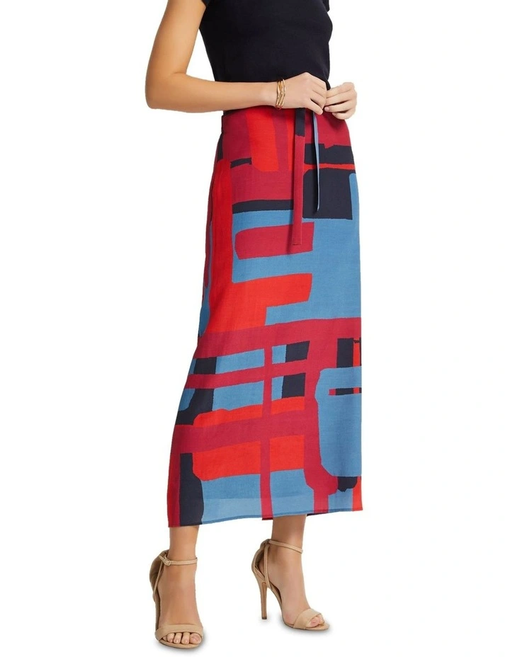 Andrea Printed Skirt in Blue Multi