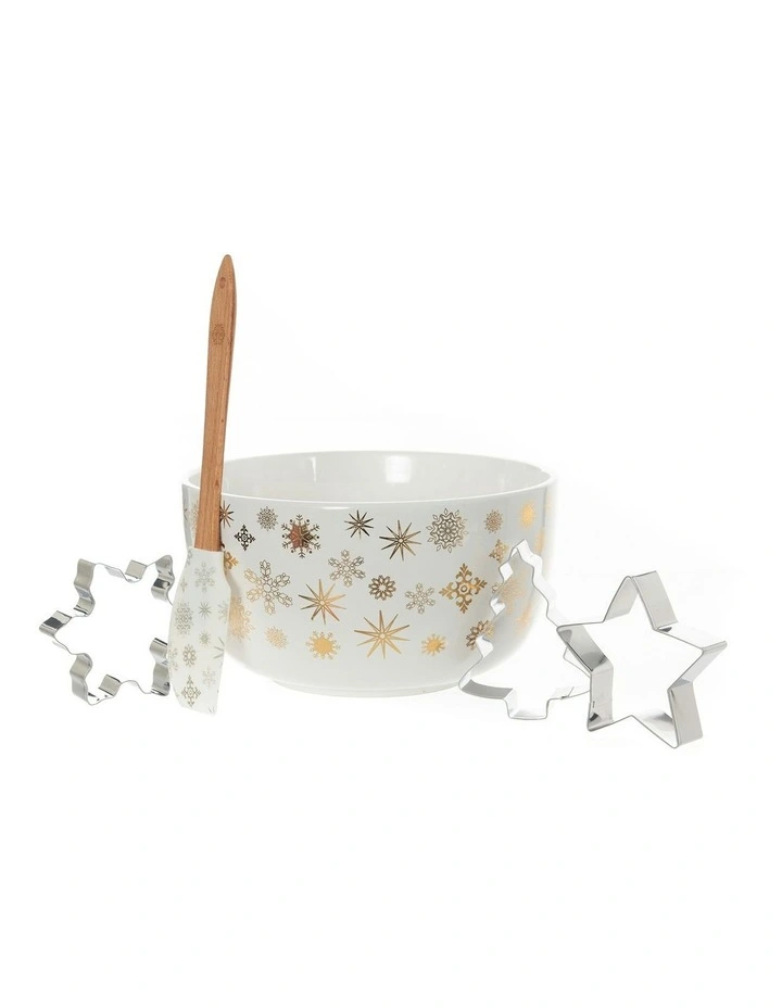 Electroplate Snowflake Mini Mix Bowl Set in Gold