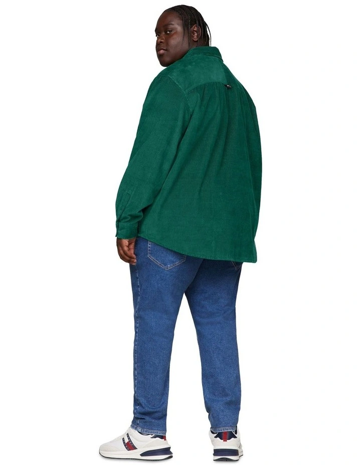 Chunky Corduroy Relaxed Fit Shirt in Green