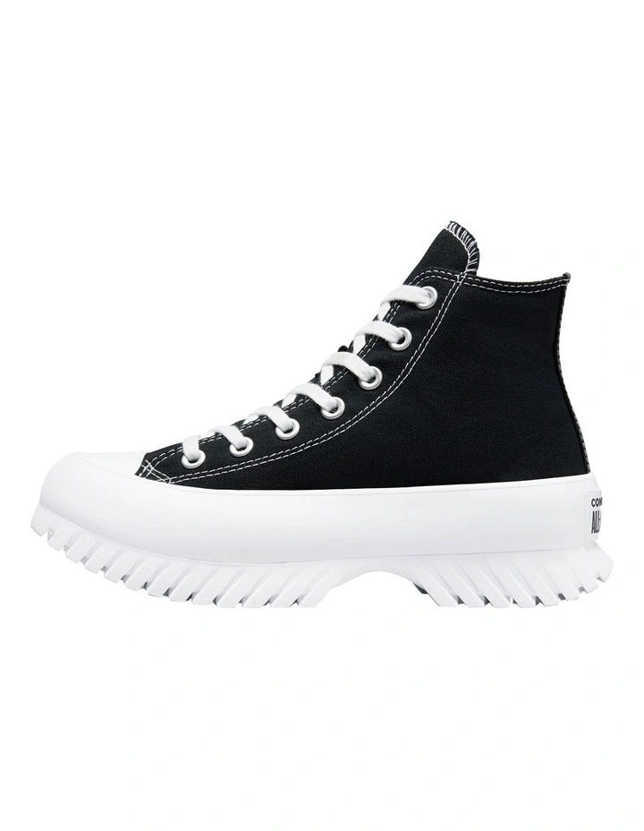 Chuck Taylor Lugged Hi Canvas Sneaker in Black/White